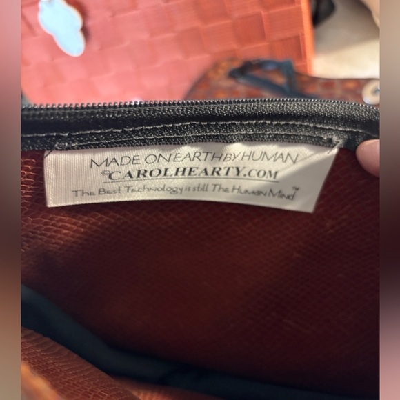 Rare Carol Hearty Croc- Embossed Butterfly Backpack Pristine handmade vintage - Picture 6 of 7